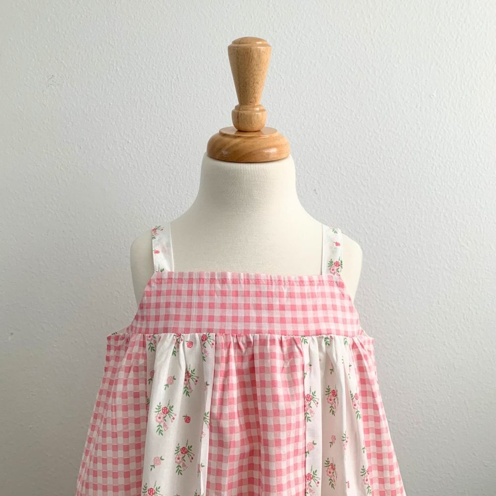 NWT Pretty Girls Spring & Summer Dress Bohemian Princess Floral & Gingham 18-24M - Picture 6 of 8